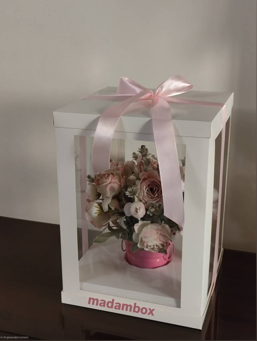 باکس گل مصنوعی شیک  پیونی